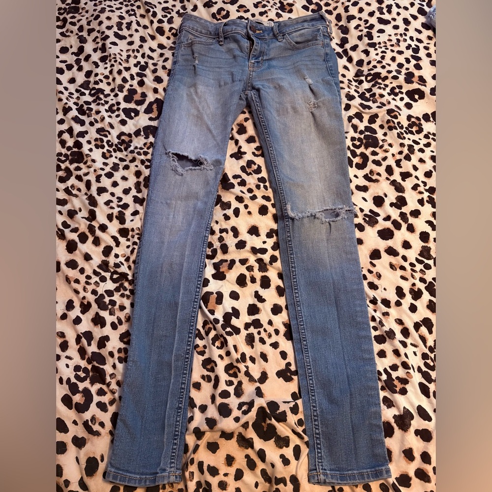 Hollister Blue Distressed super skinny Jeans